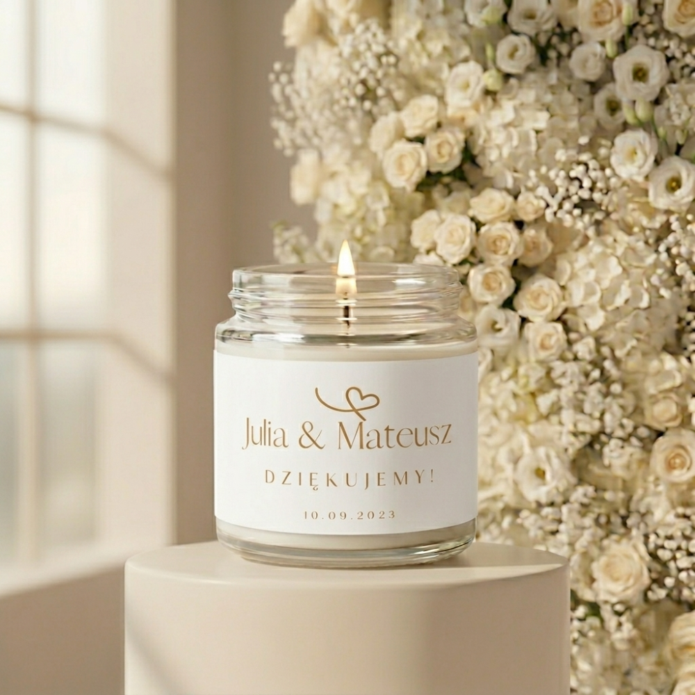 Świeca dla gości weselnych