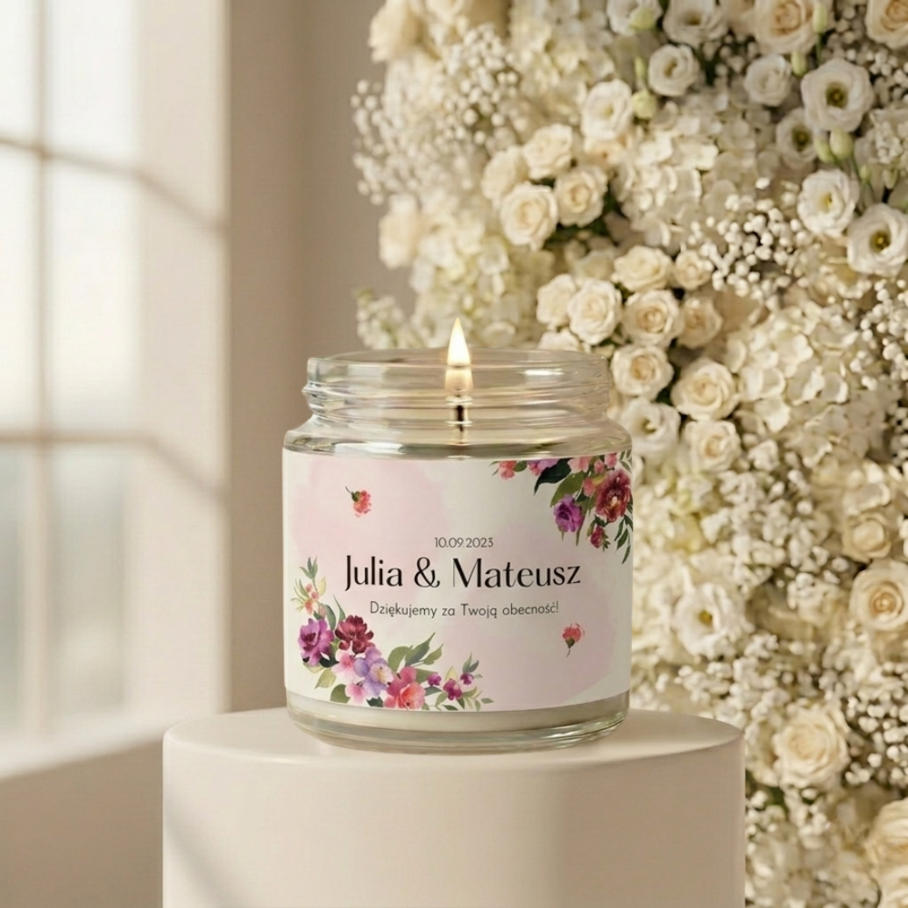 Świeca dla gości weselnych