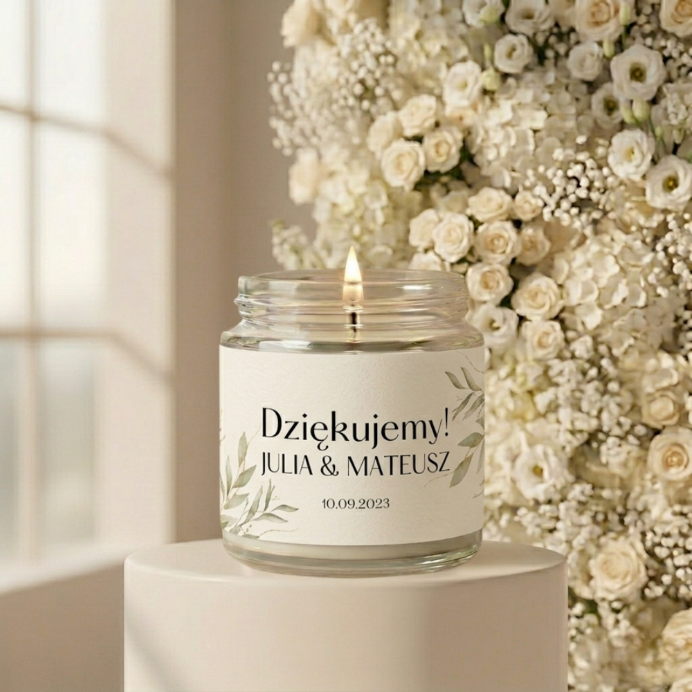 Świeca dla gości weselnych
