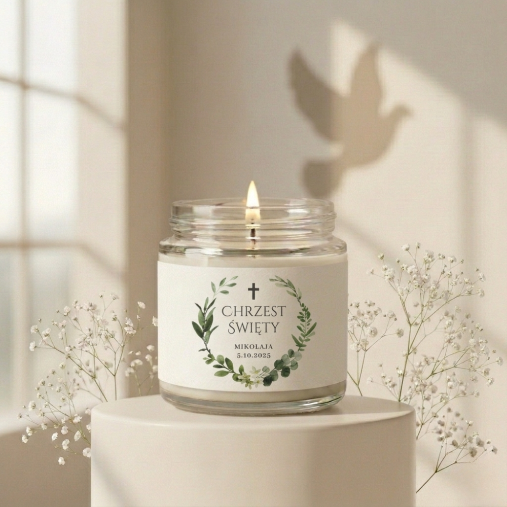 Świeca podziękowanie Chrzciny