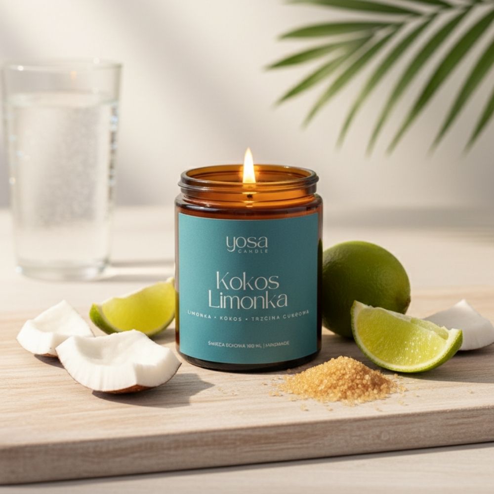 Świeca sojowa o zapachu Kokos Limonka