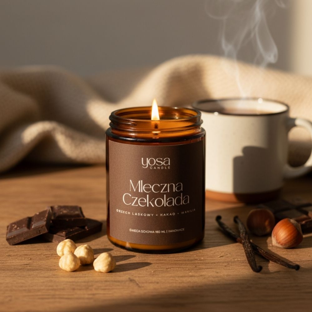 Świeca sojowa o zapachu Mleczna Czekolada