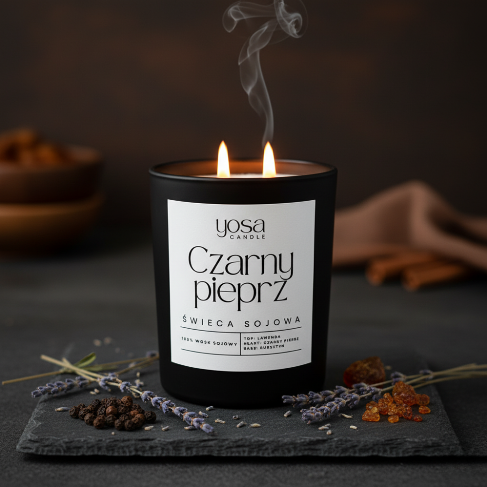 Świeca sojowa o zapachu Czarny Pieprz