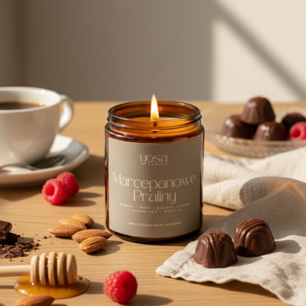 Świeca sojowa o zapachu Marcepanowe Praliny