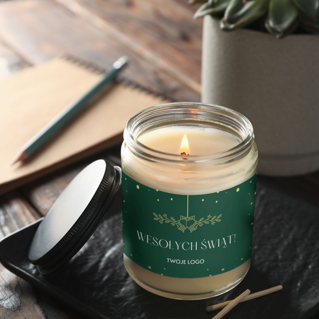 Świeca Sojowa Świąteczna z Twoim Logo