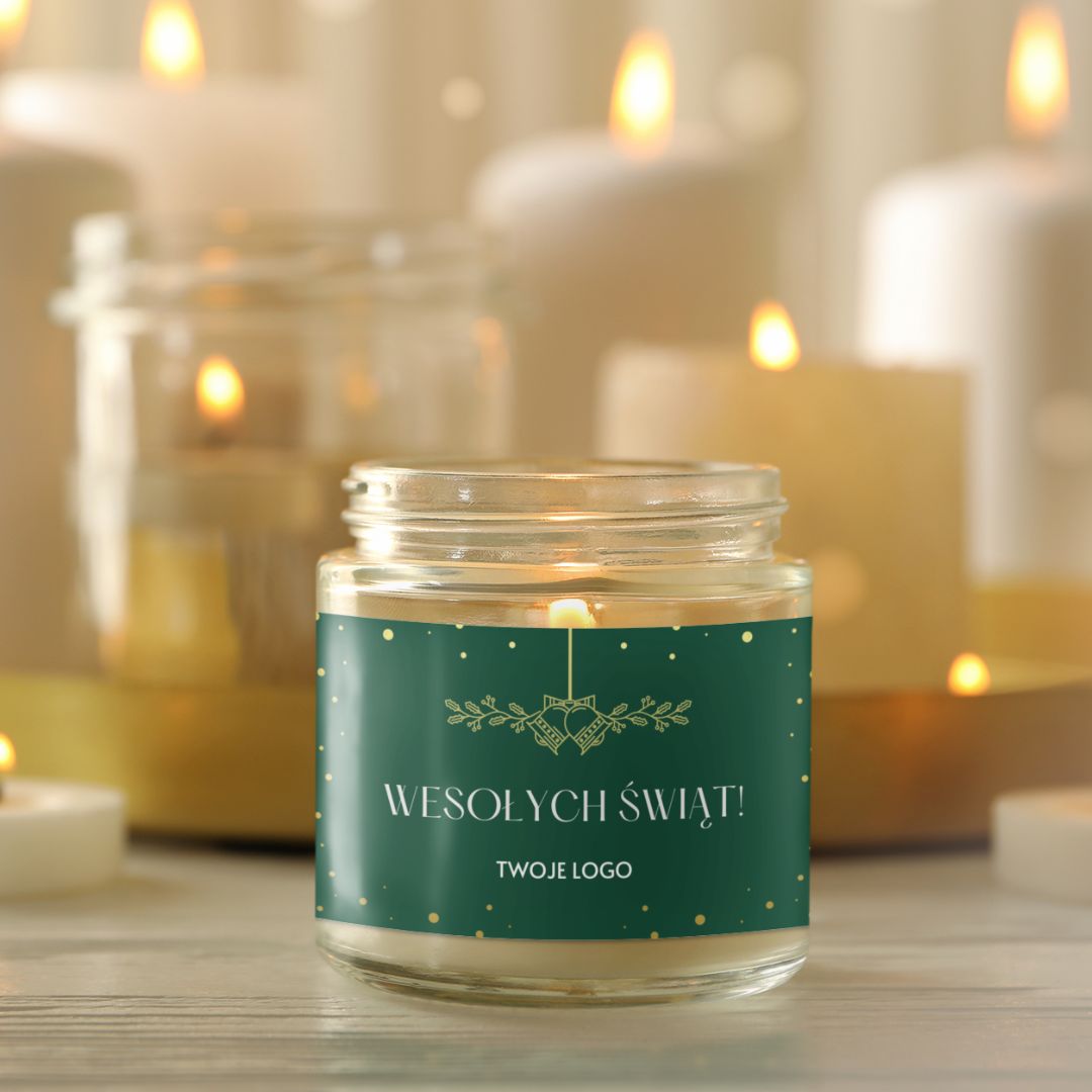 Świeca Sojowa Świąteczna z Twoim Logo