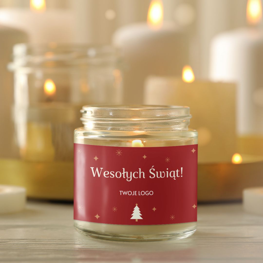 Świeca Sojowa Świąteczna z Twoim Logo