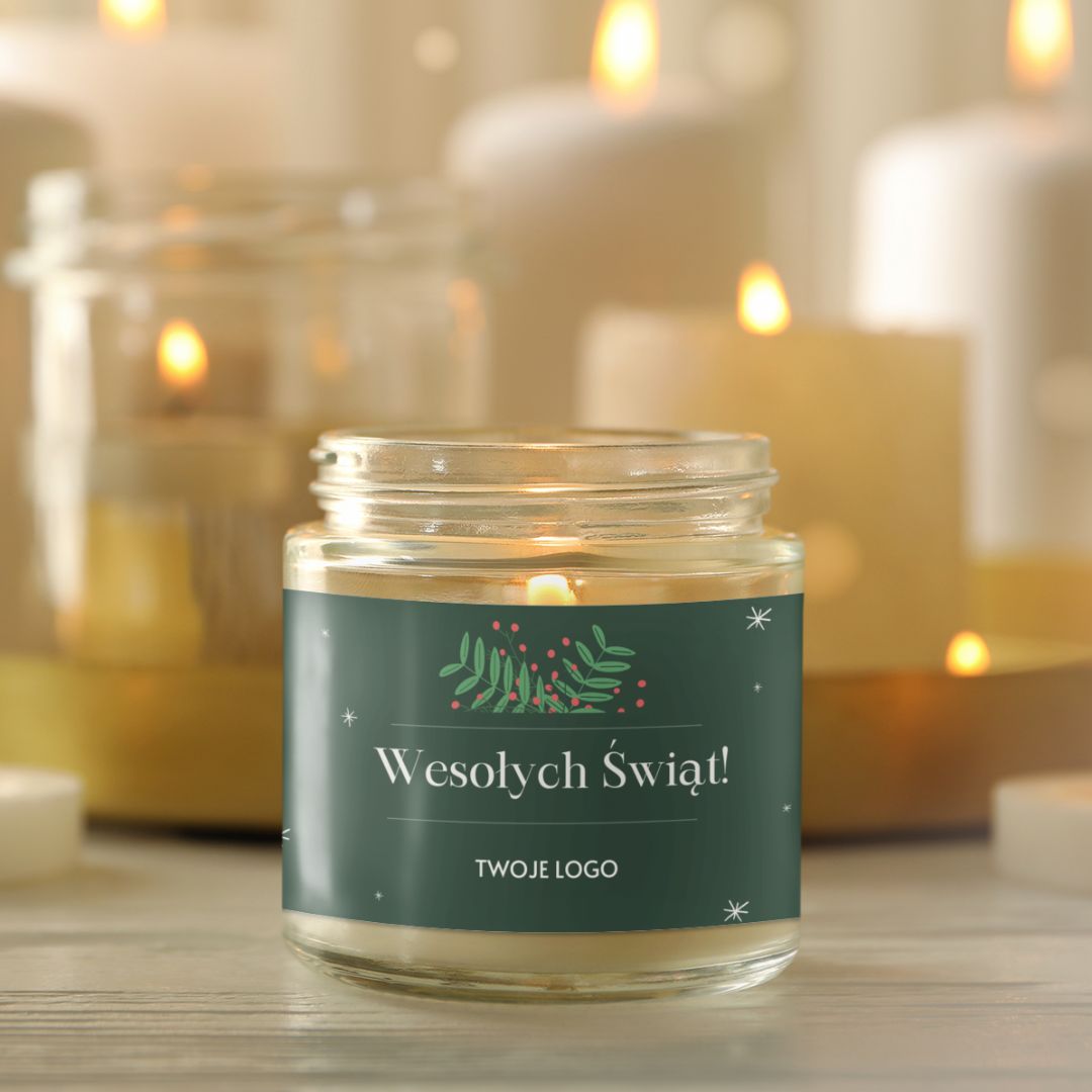 Świeca Sojowa Świąteczna z Twoim Logo