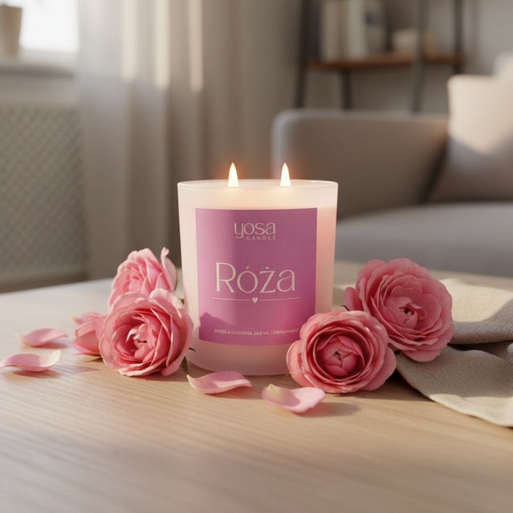 Świeca Sojowa Walentynkowa Róża 260 ml