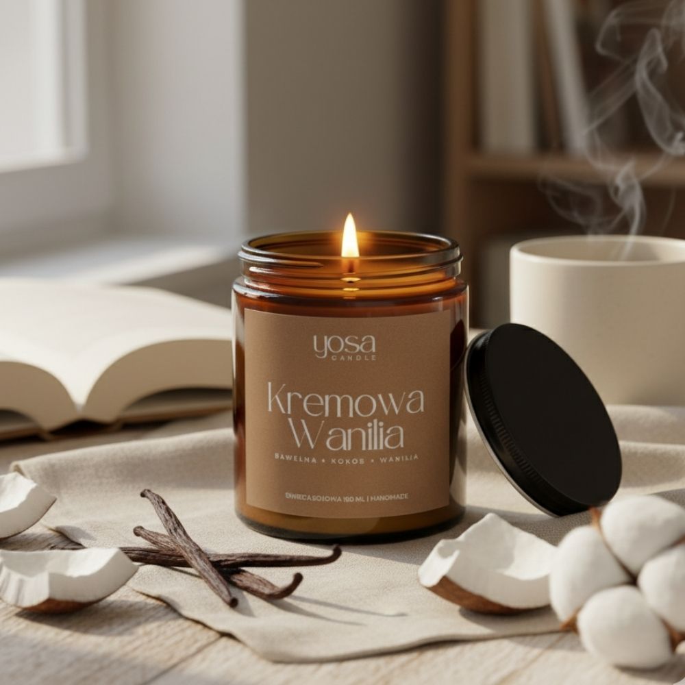 Świeca sojowa o zapachu Kremowa Wanilia