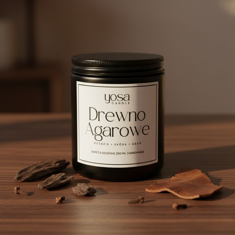 Świeca sojowa o zapachu Drewno Agarowe