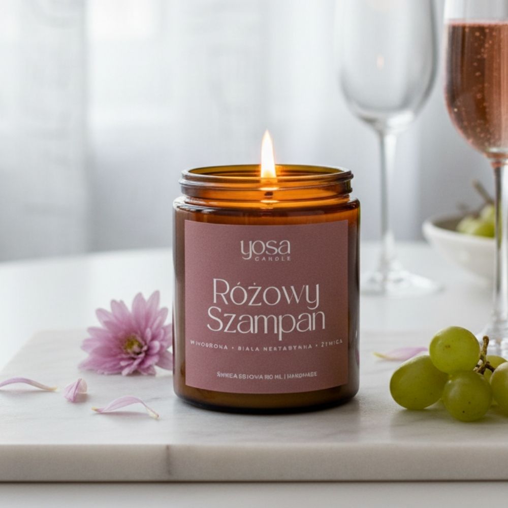 Świeca sojowa o zapachu Różowy Szampan