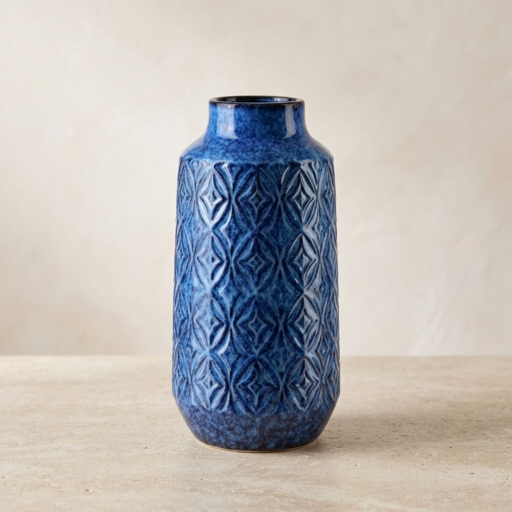 Wazon ceramiczny Azzurro 18 cm – granatowy, subtelnie chropowaty