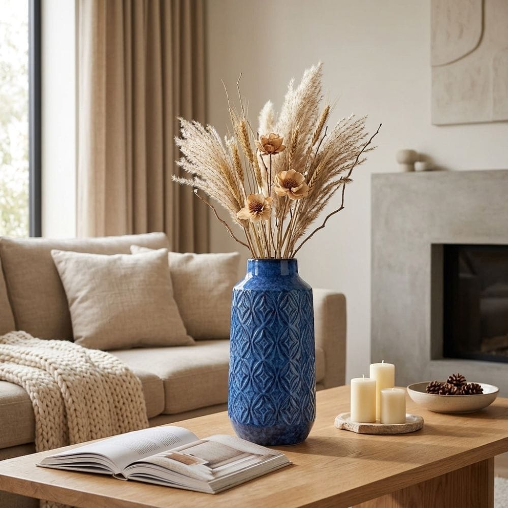 Wazon ceramiczny Azzurro 18 cm – granatowy subtelnie chropowaty